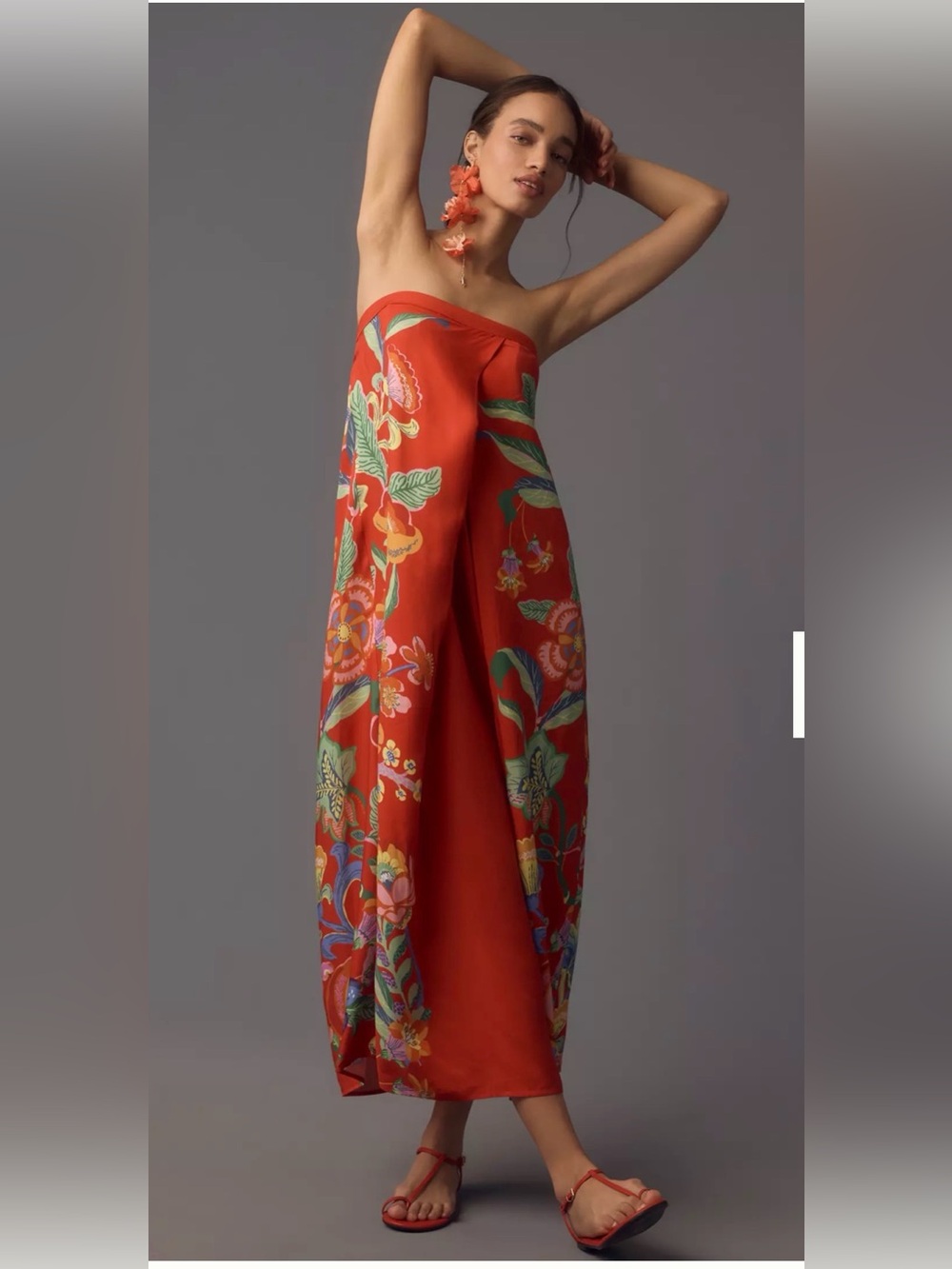 By Anthropologie Pleated Column Midi Dress